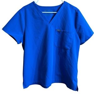 Figs Catarina Blue Scrub Top One Pocket Size XL/P